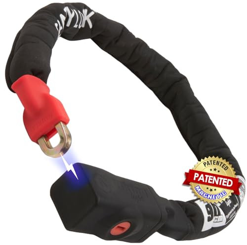 Seatylock Viking Bike Chain Lock with Key - Magnetic Patented Sold Secure Silver Rated - Heavy Duty Anti Theft - Smart Ultra Security Bicycle Lock (90 CM - 35.4)