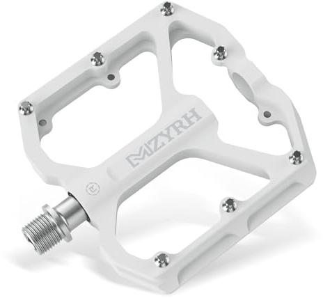 MZYRH mountainbike pedaler MTB-pedaler, 9/16 tum 3 lager cykelpedaler, halkfri lätt aluminiumlegering cykelplattform pedaler för mountainbike, vägcykel (vit)