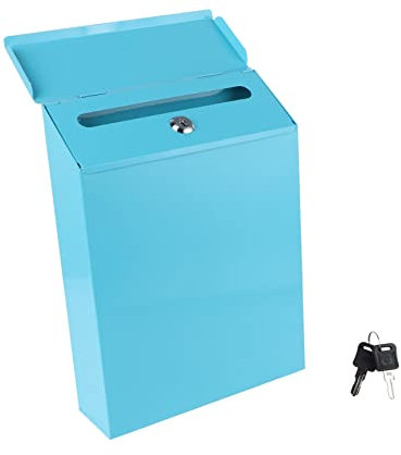 ANDRESLAD Nostalgischer Briefkasten Aus Premium Eisen Wetterfest Große Kapazität Für Briefe Und Zeitungen Schutz Vor Diebstahl Vielseitig Für Außenwand Elegantes Design in Blau