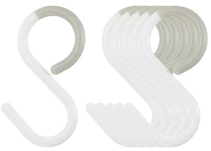 sourcing map 6 ganchos en forma de S de plástico de 2.4 pulgadas, ganchos pequeños en forma de S, ganchos para colgar utensilios de cocina, tazas, plantas, joyas, jeans, ropa, toallas, herramientas,