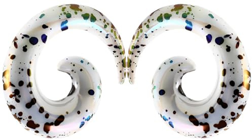 Decentraland 1 Paar Weiß 6 mm(2 G) Acryl Dehnspiralen Plugs Tunnel Kegel Dehnungsschnecke Acrylkegel Ohrstecker Dehnschnecke Set Ohrringe Dehnstab Piercing Spirale Ohr Expander Frauen Herren