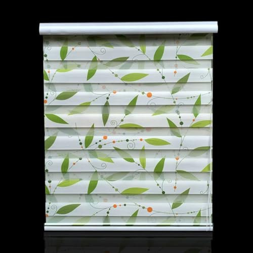 Tages- und Nachtrollo, Zebra-Fensterrollos, Lichtfilterung, Sichtfenster, Sonnenschutz für Schlafzimmer, Badezimmer, zweilagiges Zebra-Rollo (Gelb, 140 x 150 cm)