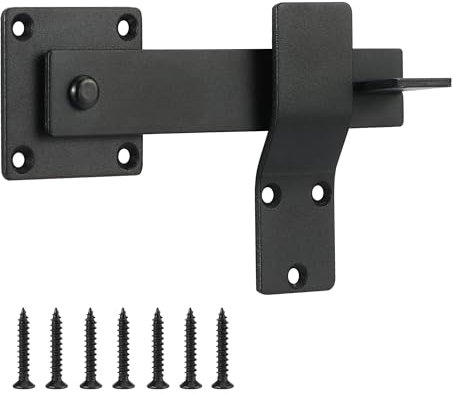 Türriegel Schlagladenüberwurf, Schwarz Tür Riegelschloss, 5.5in Überwurfriegel Torriegel für Scheunentor, Holztüren, Gartentor