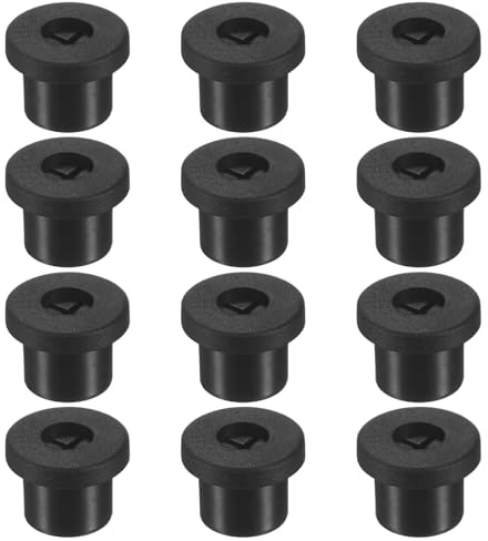 M METERXITY 12-Pack Rubber Grommets for Wiring 10mm Desk Grommet Double-Sided Flexible Cable Cord Grommet Desk Hole Cover for Cables/Wires Through Protection Cable Grommet [Black]