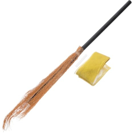 BESPORTBLE Halloween Witch Broom Prop Decorative Besom for Parties Haunted Houses Stage Backgrounds Unique Creative Cosplay Accessory for Festive Atmosphere