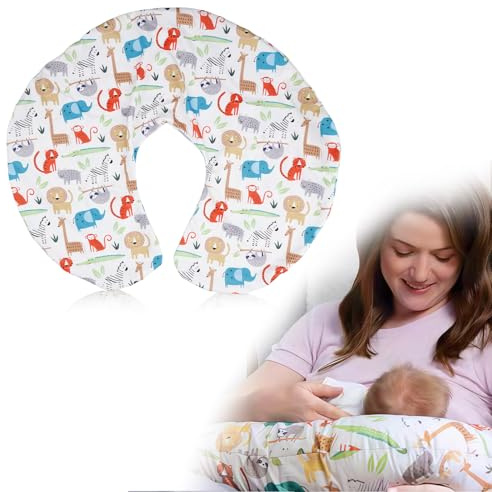 LEKEFETO Petit coussin d'allaitement, housse de coussin d'allaitement, housse de coussin d'allaitement en forme de U, coussin d'alimentation pour bébé pour l'allaitement et l'alimentation au biberon