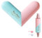 Aestustheri 2-in-1 Travel Perfume Bottle Refillable Atomizer - Double Head Spray Bottle 5ml+5ml - Heart Shaped Portable Mini Travel Essentials for Women Purse & Handbag (Tiffany Blue & Crystal Pink)