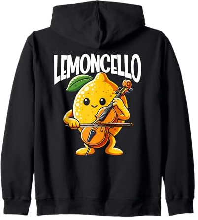 Lemoncello Cute Lemon Jouant du Violoncelle Jeu de Mots Musique Sweat à Capuche