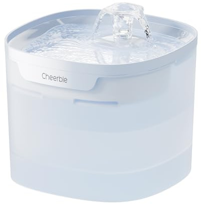 Cheerble E1 Lite Katzenbrunnen, Pumpenlos, 23 dB leise, 2 L, BPA-frei | Pumpenlos, MagDrive™-Technologie, 2 L, vertikales Filtersystem, spülmaschinenfest, BPA-frei, für Katzen & kleine Hunde