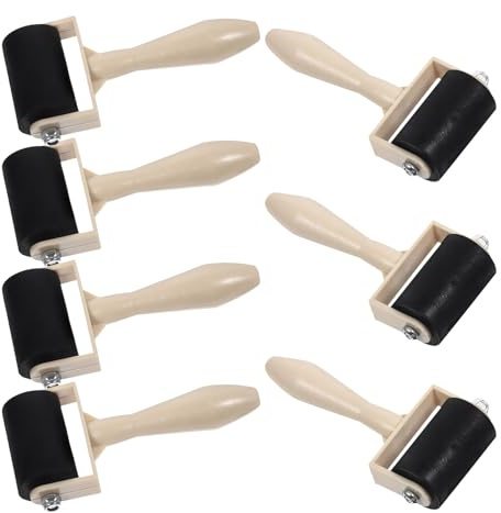 DIYEAH 7 Pezzi Rullo in Gomma Dura per Arte e Artigianato Strumento per Stampa Inchiostro da Parati e Incollaggio Facile da Pulire per Adulti