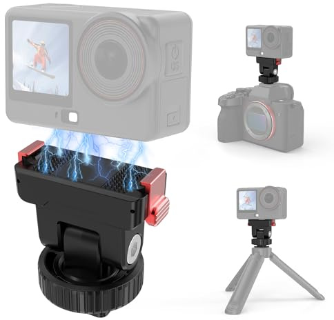 PULUZ Cold Shoe Magnetic Mount for DJI Osmo Action 6 Nano, With 1/4'' Quick Release Tripod Adapter Gimbal Bracket Compatible with Selfie Stick Handle Action Camera Accessories for Action Nano