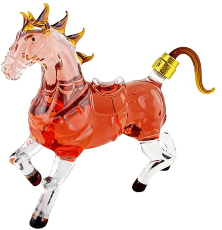 Decanter a Cavallo - 1000 Millilitri Dispenser Animale Decorativo,Decanter con Design Cavallo Animale,per Uomini, Fidanzato, Mariti, Coppia, Amatori di Bourbon, Home Bar, Capodanno, Matrimonio