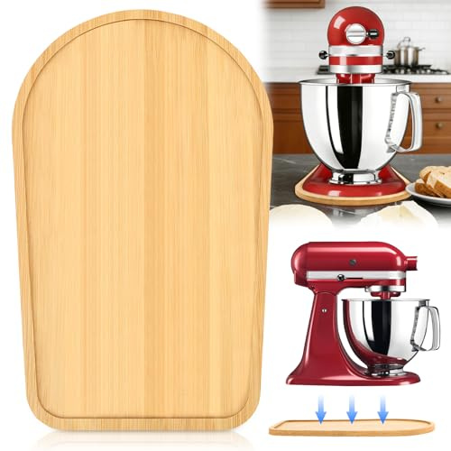 Bamboo Sliding Board for 4.5-5 Qt (4.3L - 4.8L) Stand Mixer, 38x24x1cm Appliance Slider Sliding Pad for Blender, Moving Board for Food Processor Accessories,Fits Models 5K45SS, 5KSM175PS 5KSM125