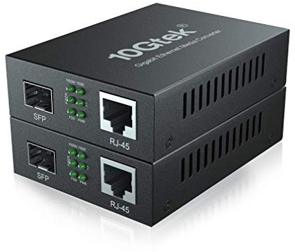 10Gtek [2 Stück] Gigabit Ethernet Medienkonverter, Open SFP Slot, Ohne SFP Transceiver