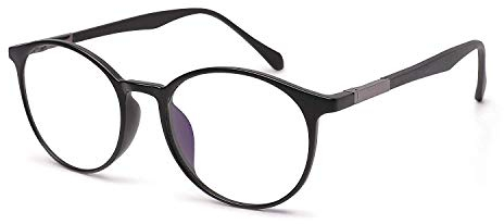 JAVIOL Blaulichtfilter Brillen, Computerbrille Gläser Schutzbrille TR90 Unisex für PC Tablette Handy TV - Anti-Müdigkeit/Anti-Blaulicht/UV-Schutz (schwarz)