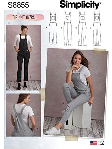 Simplicity Sewing Pattern S8855 Misses’ Dungarees or Overalls