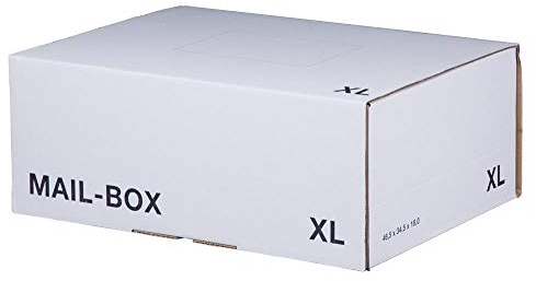 Ropipack Mailbox Versandkarton Versandbox wiederverschließbar 460 x 333 x 174 mm Weiß XL - 20 Stück