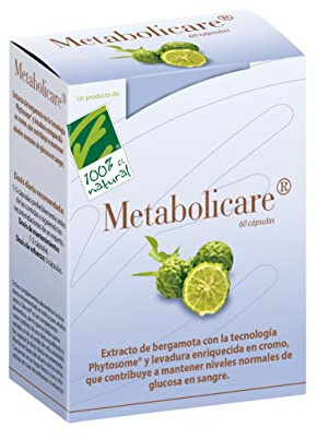 Metabolicare® - Extracto de Bergamota con Tecnología Fitosoma® - Alta Absorción de Polifenoles - Con Cromo para Glucosa Normal y Metabolismo - Complemento Natural - 60 Cápsulas Vegetales