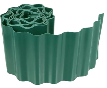 Garden Mile Green Garden Border Edging 9M - Easy Install - Durable & Flexible Garden Edging - 15CM Tall - Weather Resistant Landscape Dividers - Plastic Border Edging Roll For Garden