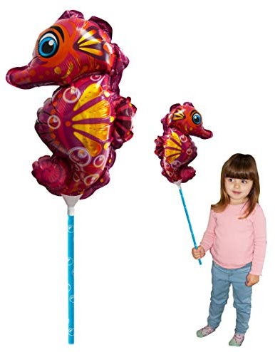 Ballooniacs - Globo Lleno de Aire con Forma de Caballito de Mar de Deluxebase. Colorido globo inflable reutilizable ideal para decorar fiestas infantiles