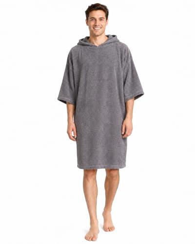 ALLEN & MATE 100% Baumwolle Surf-Poncho mit Kapuze – Oversize Saugstarkes Pool- & Strandtuch Umziehhilfe für Damen & Herren