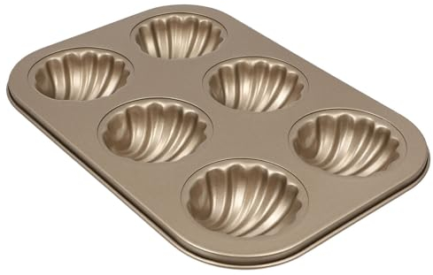 Cabilock Moule À Pâtisserie Antiadhésif En Acier Au Carbone Pour Mini Gâteaux En Forme De Madeleine 6 Cavités Pour Cuisine Et Fête