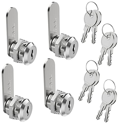 Brevlåslås 4 stycken, 16 mm skåplås, skåplås med nyckel, möbellås, spindellås, 16 mm lås, spaklås för brevlådor, skåpdörrar, möbler används