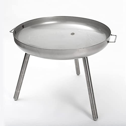 Edelstahl Feuerschale Berlin 80 cm mit Langen Beinen - extra Hoch und Edel - ideal für Garten und Terrasse