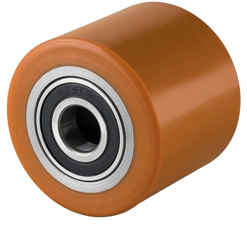 Hubwagen Rolle Polyurethan braun 82 x 70 mm, Achse 20 mm - Ersatzrolle inkl. Kugellager
