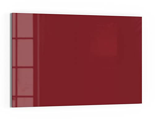 DEQORI Glas-Magnettafel | 60x40 cm groß | Unifarben - Dunkelrot | Memo-Board aus Glas | Magnetboard inkl. Magnete, Stift & Tuch für Küche & Büro | Tafel magnetisch & beschreibbar