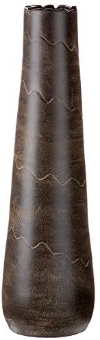 GILDE Keramik Vase Wave XL- Dekovase wasserdicht Höhe 60 cm braun - Dekoration Wohnzimmer - europäische Herstellung