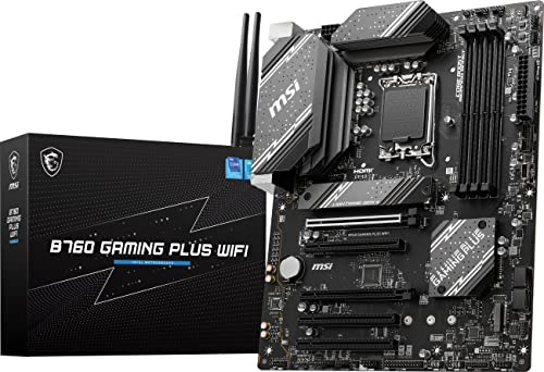 MSI B760 Gaming Plus WiFi Gaming Motherboard (unterstützt Intel Prozessoren der 12. / 13. Generation, LGA 1700, DDR5, PCIe 4.0, M.2, 2,5 Gbit/s LAN, USB 3.2 Gen2, Wi-Fi 6E, ATX)