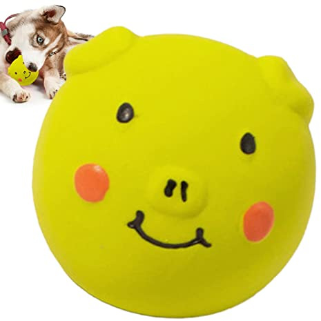 Anloximt couineurs pour Petits Chiens - Balle pour Chiot en Forme Cochon Dessin animé | Dentition, pour Animaux Compagnie Amusants pour Les Chiots et Les