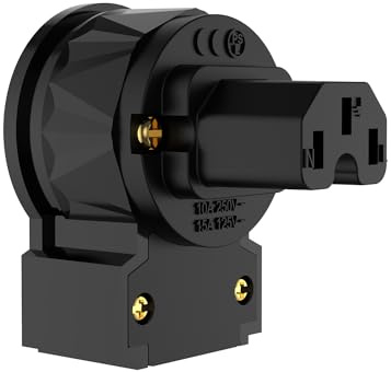 Viborg Kaltgeräte Winkelstecker Kaltgerätebuchse IEC Reinkupfer 90° Abgewinkelt (LF505G-Kaltgerätebuchse)