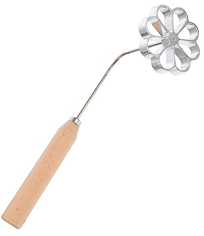 1 x Youdunzi-Form zum Frittieren von Concha-Ausstechformen, rund, Timbale-Eisen, gebratenes , Tisch-Servierherz, schwedische Keksform, Eisen, Holz, Utensilien, Metall, Baby