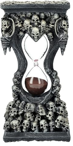 Pacific Giftware Sanduhr mit Totenköpfen - Sands of Death, Blutroter Sand, 19 cm, Gothic-Deko, Fantasy Figur