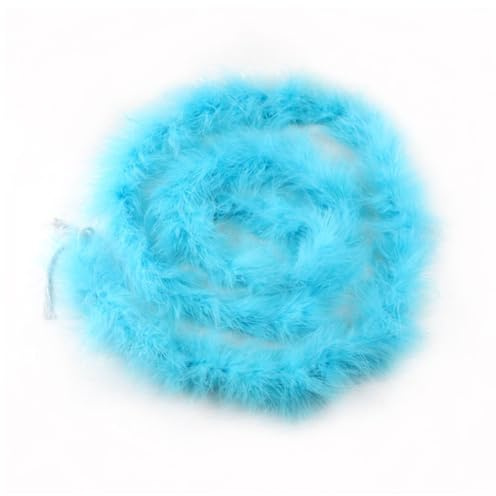 Hrlace 2 Meter Marabu Federboa Natürliche Truthah Feder Boa Flauschige Marabu Boa Feder Girlande Weihnachtsgirlande für DIY Basteln Hochzeit Weihnachten Tanzen Party Dekorationen 16g Blau 3#