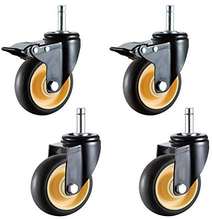 Hochleistungsrollen Tprfurniture Lenkrollen Trolley Mobile Rollen Industrielle Ersatzrollen Für Wagen Werkbankstange M11X38Mm 4Kit (Bremse + Universal 75 Mm / 3 Zoll) (Bremse + Universal 75 Mm