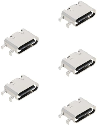 YINETTECH 5PCS Type C Prise de Charge Port USB C Femelle Prise de Charge Port Chargeur 4 Broches Connecteur Prise Jack Compatible avec Alcatel 1T 10 8092 Tablette