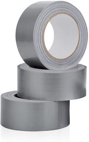 PixiPals Silver Duct Tape | 3 Rolls of 48mm x 50m Gaffer Tape | Water Resistant Heavy Duty Duct Tape | Adhesive Tape Multi-Use for Indoor/Outdoor | Ultra Strong Adhesive Tape