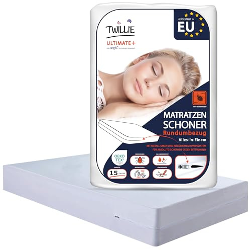 Twillie – Kompletter Matratzenschutz 180x200x30 cm | überlegene Qualität | 100% Wasserdicht, Atmungsaktiv | Anti-Bettwanzen & Milben | Oeko-TEX® zert. | AEGIS®-Behandlung