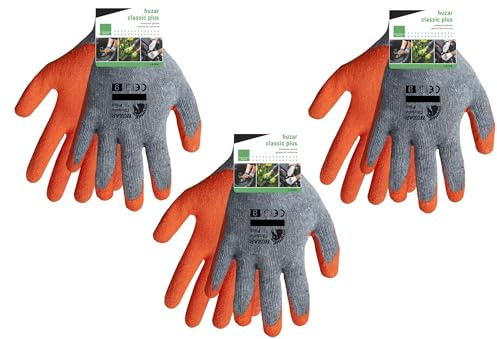 3 Stück Arbeitshandschuhe Baumwolle/Latex huzar Classic Plus Gr. 11
