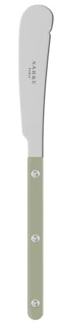 SABRE PARIS - Buttermesser 20cm - Bistrot - Rundes Messer Für Butter, Honig, Marmelade - Edelstahl & Nylon - Spülmaschinenfest - Spargel