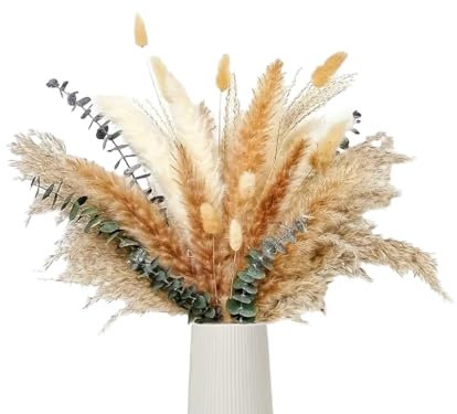 Anlising 120PCS Pampas Secas Decoracion, Hierba de Pampas Natural, Hierba de la Pampa, Decoración de Hierba de Pampas Seca, Ramo de Hierba, para Decoracion Hogar, Decoracion Boho Fiestas, Bodas