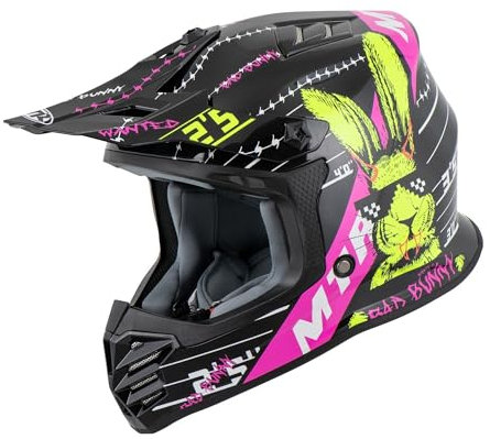 X7B-S Bunny Kinder Crosshelm, Motorradhelm Kinder, Fahrradhelm Sicher & Leicht, Perfekt Für Motorrad & Roller, CE Zertifiziert, Robust & Komfortabel, YL