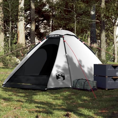 Gecheer Kuppel-Campingzelt, wasserdichtes Familienzelt für 4 Personen, weiß, Polyester, mit Verdunkelungsstoff, für Camping und Outdoor-Aktivitäten