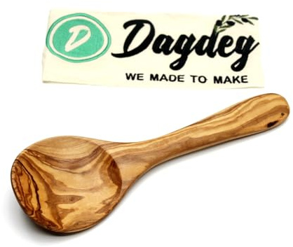 DAGDEG Cucchiaio da riso in legno d'ulivo, circa 27 cm, cucchiaio da portata, cucchiaio da cucina, spatola, cucchiaio da risotto, cucchiaio da risotto, circa 27 cm