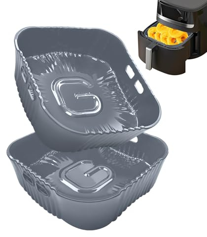 23CM Molde Silicona Freidora de Aire platino, Air Fryer Accesorios, Reutilizable Accesorios Freidora sin Aceite, 2PCS