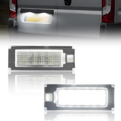 GSOWO 2 Stücke LED Kennzeichenbeleuchtung für Fiat Ducato Bus/Kasten Peug-eot Boxer Bus 2006-2019, [Langlebig & Effizient] Hochwertige Canbus Fehlerfrei 18 SMD Nummernschildbeleuchtung