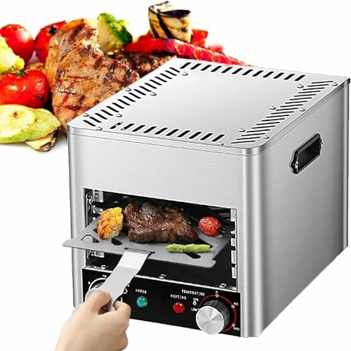 BGVYFXEZ Parrilla infrarroja portátil, Parrilla de Gas propano, Parrilla de Acero Inoxidable de sobremesa para Carnes, mariscos y Verduras, de 4 Niveles